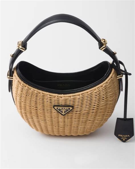 prada wickeltasche beige|prada arque bag wicker.